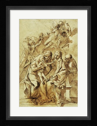 Framed Holy Family with Saint Anne Print