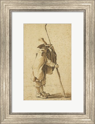 Framed Young Herdsman Leaning on His Houlette Print