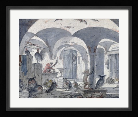 Framed Enchanted Cellar with Animals Print