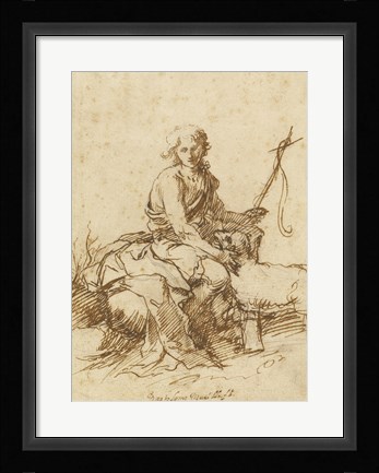 Framed Young John the Baptist History Scene Print