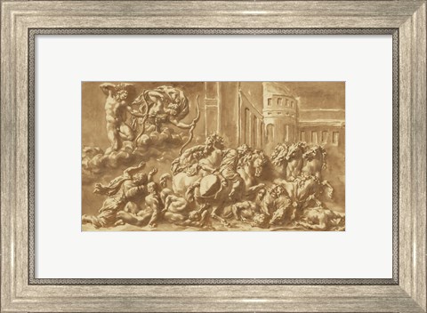 Framed Sons of Niobe Being Slain by Apollo and Diana Print