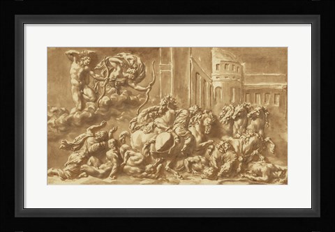 Framed Sons of Niobe Being Slain by Apollo and Diana Print