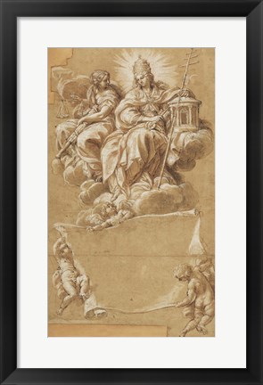 Framed Faith and Justice Enthroned Print