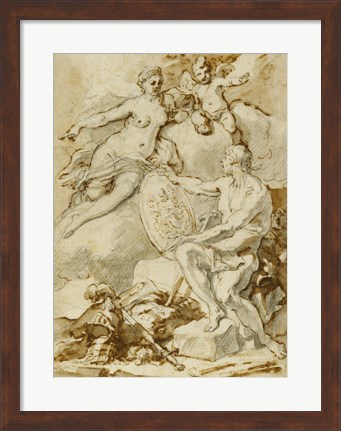 Framed Venus Receiving from Vulcan the Arms of Aeneas Print