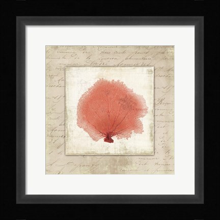 Framed Coral Linen I Print