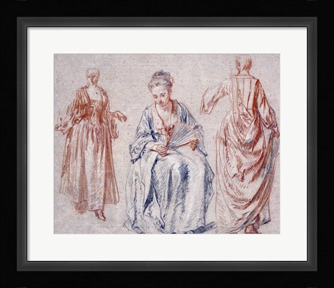 Framed Studies of Three Women Print