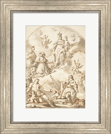 Framed Crowned Madonna and Child in Glory Print
