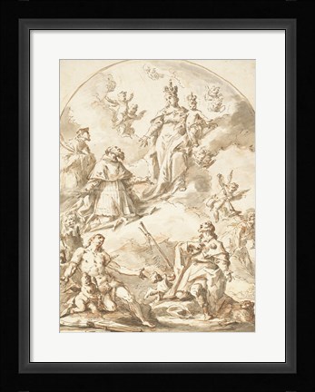 Framed Crowned Madonna and Child in Glory Print