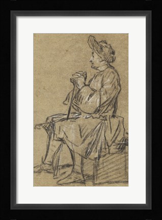 Framed Study of a Seated Man Print