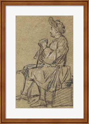 Framed Study of a Seated Man Print