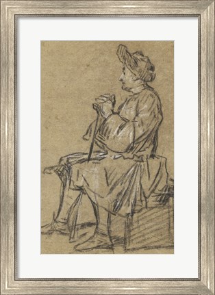 Framed Study of a Seated Man Print