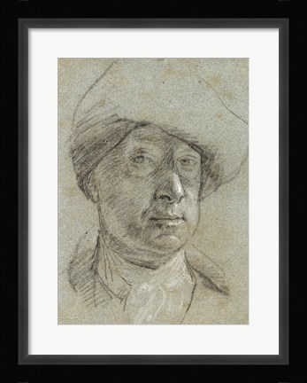 Framed Self-Portrait Wearing a Cloth Hat Print
