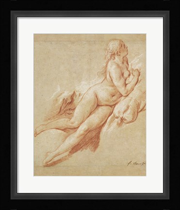 Framed Study of a Reclining Nude Print