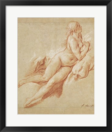 Framed Study of a Reclining Nude Print