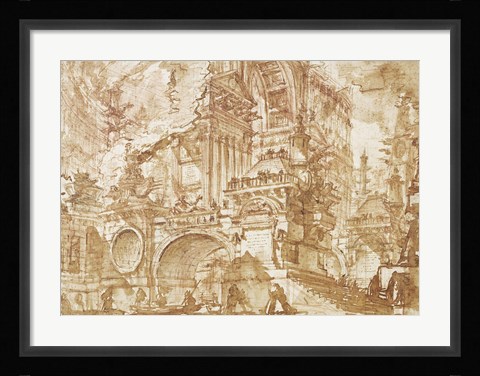 Framed Ancient Port Print