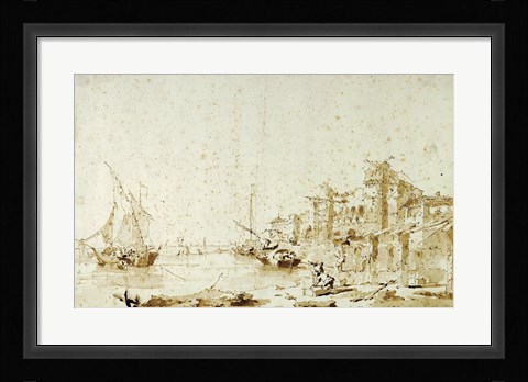 Framed Imaginary View of a Venetian Lagoon Print