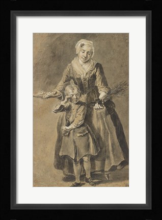 Framed Mother Showing Her Weeping Son His Shoe of Switches Print