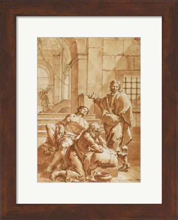 Framed Joseph Interpreting the Dreams of His Fellow Prisoners Print