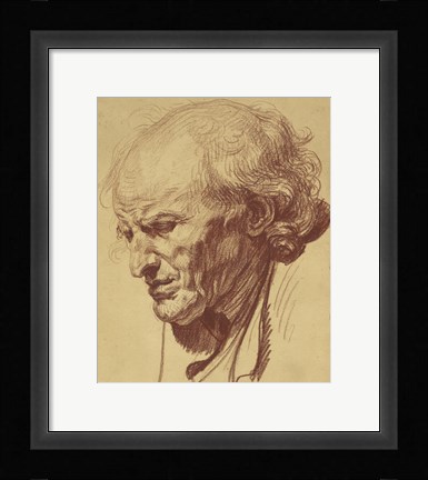 Framed Study of the Head of an Old Man Print
