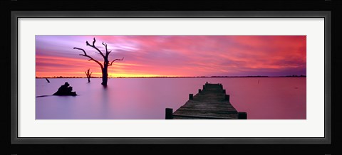 Framed Lake Charm Red Print
