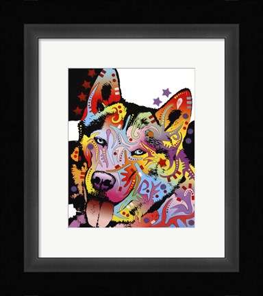 Framed Siberian Husky 1 Print