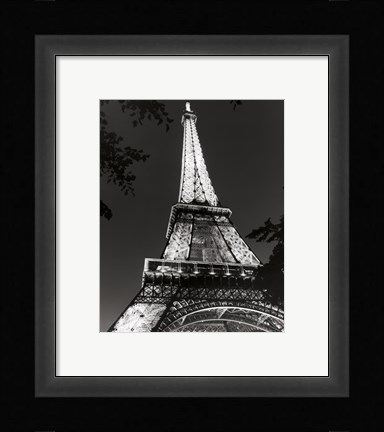Framed Eiffel Tower at Night Print