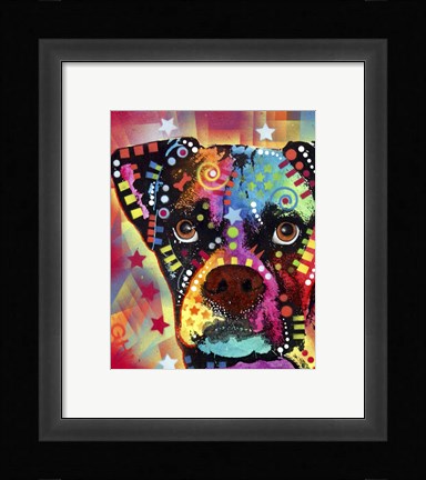 Framed Boxer Cubism Print