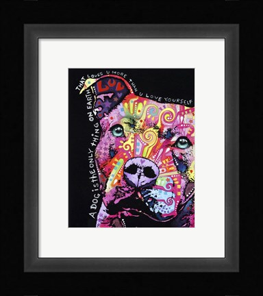 Framed Thoughtful Pit Bull 1 Print