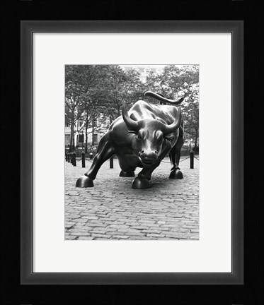 Framed Wall Street Bull Sculpture 1 Print
