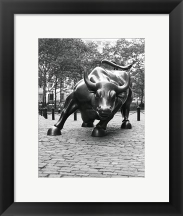 Framed Wall Street Bull Sculpture 1 Print
