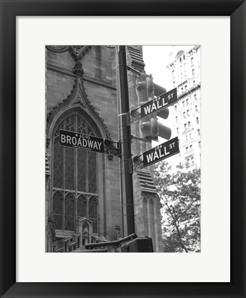 Framed Wall Street Signs Print