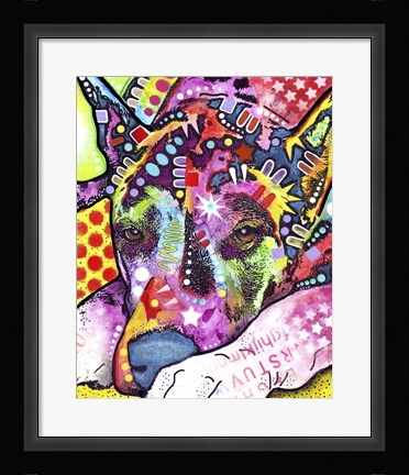 Framed Lying Dane Print