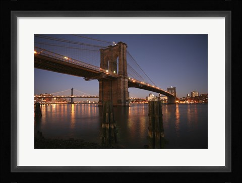 Framed Brooklyn Bridge Twilight Print