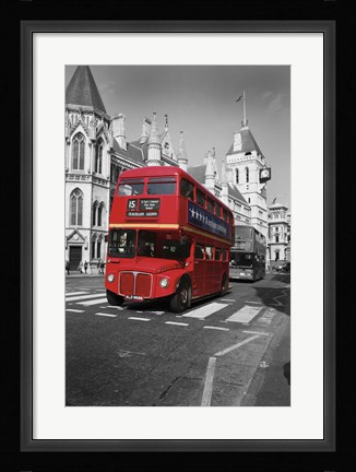 Framed Red Bus Print