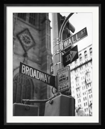 Framed Broadway and Wall Street Print