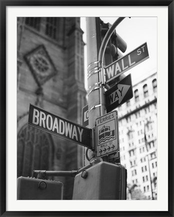 Framed Broadway and Wall Street Print