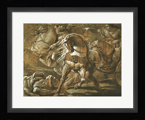 Framed Tullia about to Ride over the Body of Her Father in Her Chariot Print