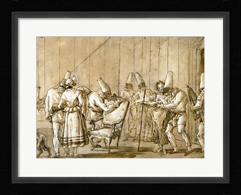 Framed Punchinello Is Helped to a Chair Print
