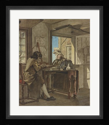 Framed Artist in His Atelier Print