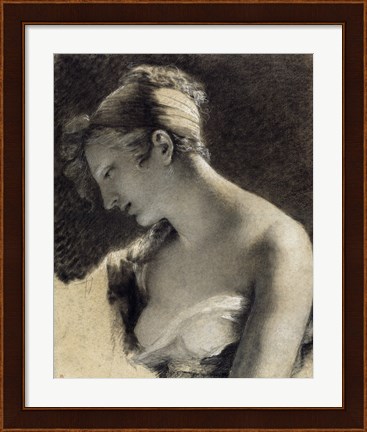 Framed Head of a Woman: Study for The Happy Mother Print