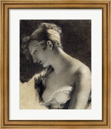 Framed Head of a Woman: Study for The Happy Mother Print