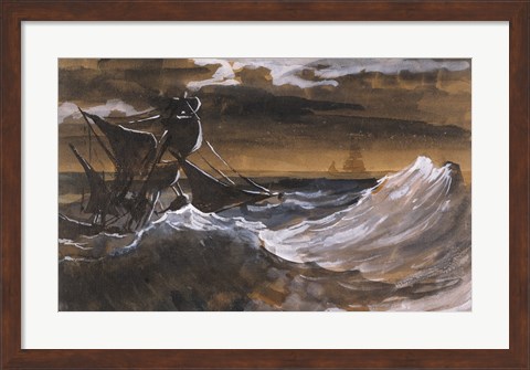 Framed Sailboat on the Sea Print