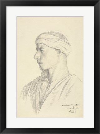 Framed Portrait of an Egyptian Fellah Print