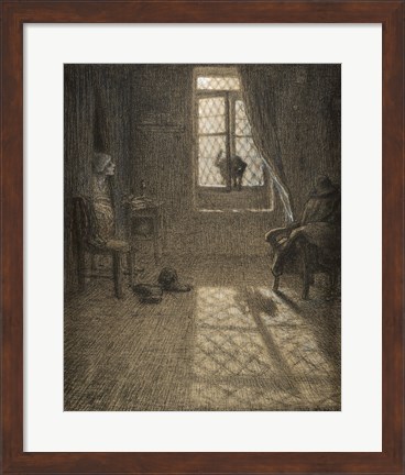 Framed Le chat The Cat at the Window Print