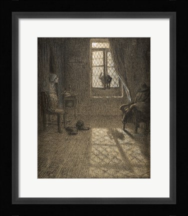 Framed Le chat The Cat at the Window Print