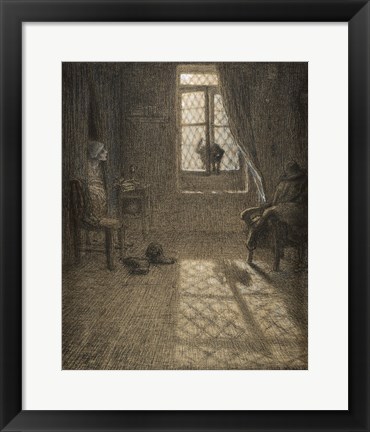 Framed Le chat The Cat at the Window Print