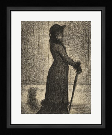 Framed Woman Strolling Print