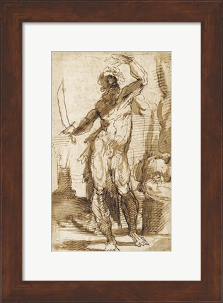 Framed Study for the Figure of Abraham Print