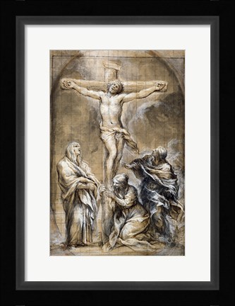 Framed Christ on the Cross with the Virgin Mary Print