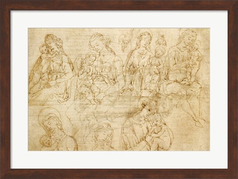 Framed Studies of the Virgin and Child Print